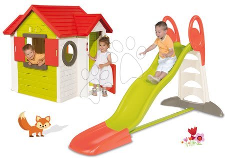 Csúszdák házikóval - Szett csúszda Toboggan XL Smoby vízzel 2,3 m - 42