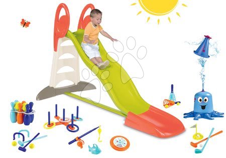 Skluzavky sety - Set skluzavka Toboggan XL s vodou délka 230 cm Smoby