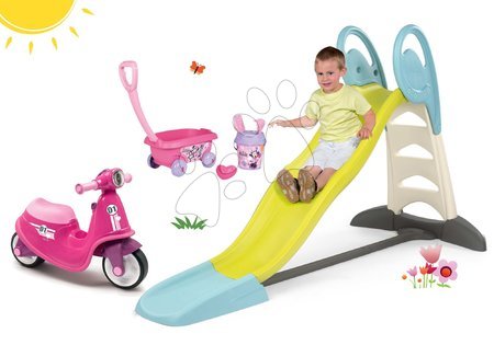 Jucării pentru fetițe - Set tobogan Toboggan XL Smoby cu apă cu lungime de 230 cm