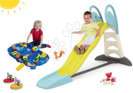 Scivoli con pista acquatica - Set scivolo Toboggan XL con sistema water fun Smoby