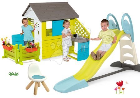 Csúszdák házikóval - Szett csúszda Toboggan XL vízzel Smoby