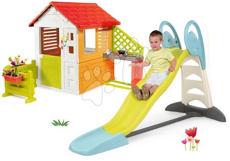 Skluzavky s domečkem - Set skluzavka Toboggan XL Smoby s vodou délka 230 cm