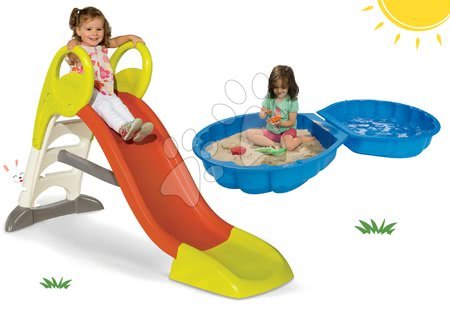 Tobogane cu nisipar - Set tobogan Toboggan KS Smoby cu apă 1,5 m 