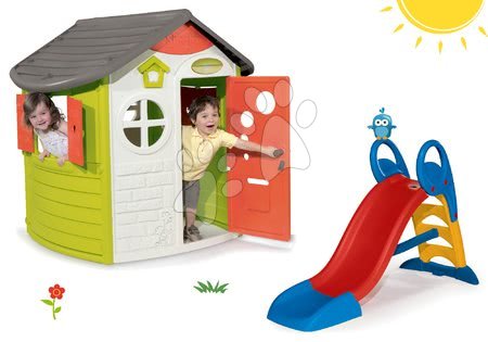 Kerti játszóházak csúszdával - Szett házikó Neo Jura Lodge Smoby - 31