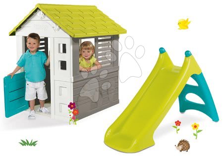 Skluzavky s domečkem - Set skluzavka Toboggan XS modrá Smoby