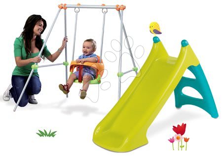 Rutschen mit Schaukel - Rutschenset Toboggan XS blau Smoby