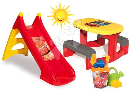 Dětský záhradní nábytek sety - Set stůl Auta Piknik Smoby - 13