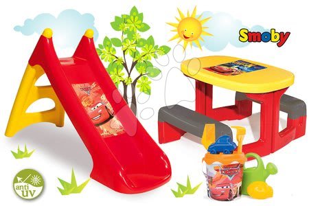Dětský záhradní nábytek sety - Set stůl Auta Piknik Smoby - 14