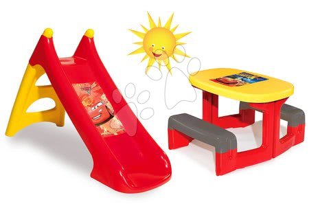 Otroško vrtno pohištvo kompleti - Komplet miza Avtomobili Piknik Smoby - 12