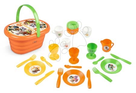 Accesorii și vase de bucătărie de jucărie - Coș de picnic cu set de tacâm 44 Cats Picnic Smoby