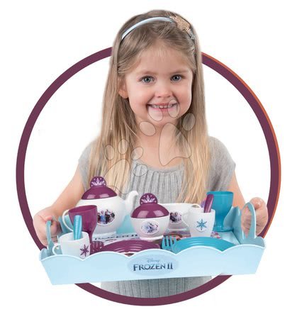 Frozen Kraina Lodu - Taca do serwowania Frozen 2 Disney XL Tea Trolley Smoby 17 elementów_1