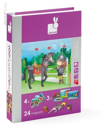 Magnetky pro děti - Magnetická kniha Horses and Riders Magneti'Book Janod - 1