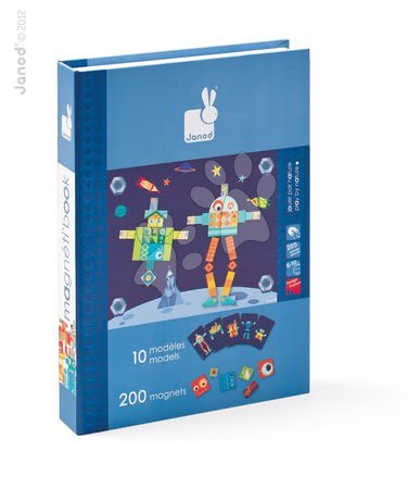 Magnetky pro děti - Magnetická kniha Large Magneti'Book Mosaic Robots Janod - 1
