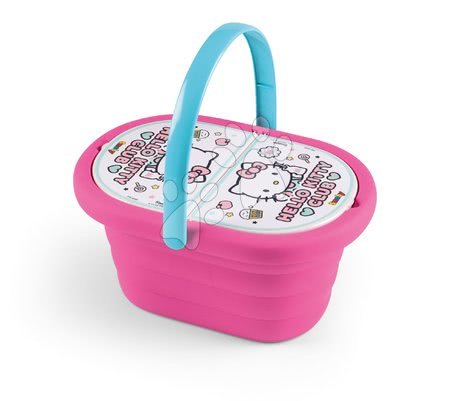 Accesorii și vase de bucătărie de jucărie - Coș cu set pentru prânz Hello Kitty Smoby