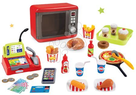Spotřebiče do kuchyňky - Set mikrovlnka elektronická Tefal Elec Micro Wave Smoby