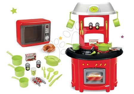Spotřebiče do kuchyňky - Set mikrovlnka elektronická Tefal Elec Micro Wave Smoby