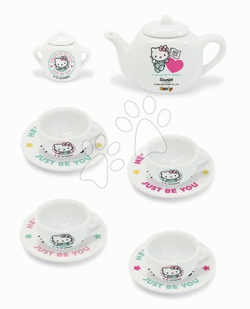 Játékkonyha kiegészítők és edények - Porcelán teáskészlet Hello Kitty Smoby_1