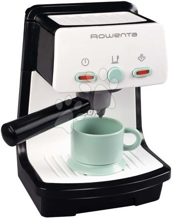 Játékkonyha kisgépek - Espresso kávéfőző elektronikus Rowenta Electronic Smoby hanggal és fénnyel és kávéscsésze szürke-oliva
