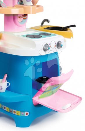 Egyszerű játékkonyhák - Játékkonyha kávéfőzővel Peppa Pig Cooky Smoby nyitható munkafelülettel, sütővel és 22 kiegészítővel 85 cm magas 18 hótól_1