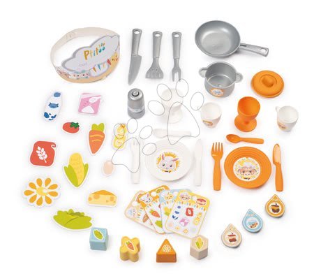 Detské kuchynky - Didaktická kuchynka pre najmenších Ptitoo Smoby s tvarovanými kockami a zvukovými hodinami od 18 mes_1