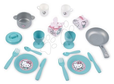 Detské kuchynky - Kuchynka pre najmenších Hello Kitty Cooky Smoby so 17 doplnkami od 18 mes_1