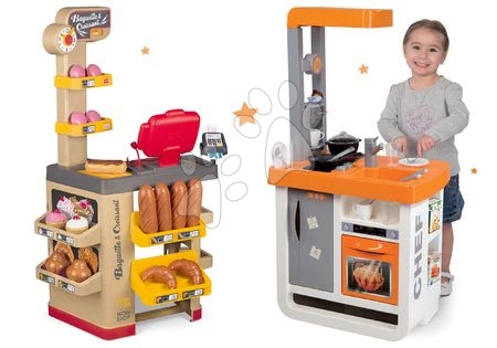 Dětské kuchyňky - Set kuchyňka Bon Appétit Chef s chladničkou a kávovarem Smoby