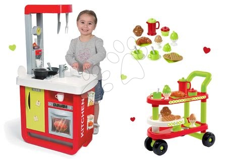 Kuchyňky pro děti sety - Set kuchyňka Cherry Special SmobySet červeno-zelená kuchyňka Cherry Special Smoby