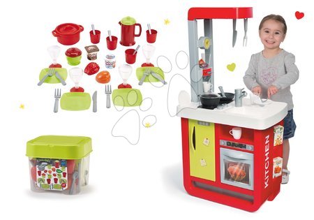 Detské kuchynky - Set elektronická kuchynka Bon Appetit Red&Green Smoby