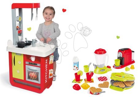 Bucătării de jucărie - Set bucătărie electronică Bon Appetit Red&Green Smoby