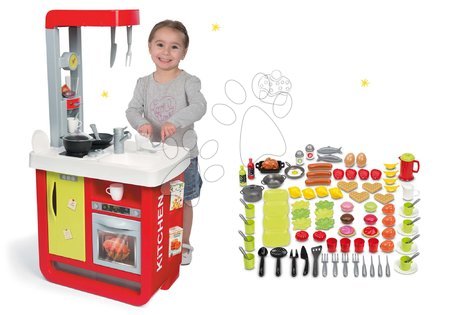 Detské kuchynky - Set elektronická kuchynka Bon Appetit Red&Green Smoby