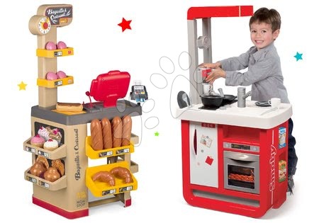 Detské kuchynky - Set kuchynka elektronická Bon Appetit s kávovarom Smoby