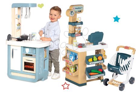 Otroške kuhinje - Komplet kuhinja z zvokom Bon Appetit Kitchen Grey Smoby 