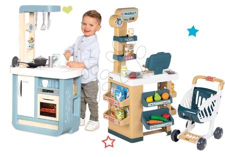 Smoby - Szett játékkonyha hanggal Bon Appetit Kitchen Grey Smoby 