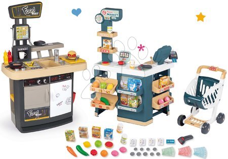 Kuchynky pre deti sety - Set reštaurácia s kuchynkou Food Corner Smoby 