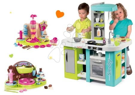 Dětské kuchyňky - Set kuchyňka elektronická Tefal Studio XL Bubble Smoby