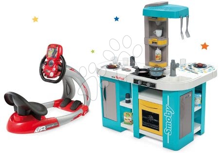 Dětské kuchyňky - Set kuchyňka elektronická Tefal Studio 360° XL Bubble Smoby