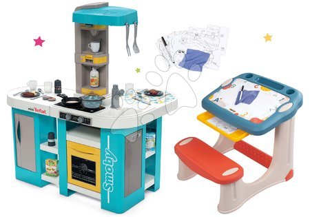 Bucătării de jucărie - Set bucătărie de jucărie electronică Tefal Studio 360° XL Bubble Smoby
