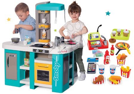 Kuchnia dla dzieci zestawy - Zestaw kuchnia elektroniczna Tefal Studio 360° XL Bubble Smoby - 34
