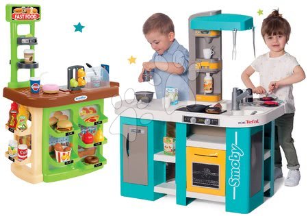 Kuchnia dla dzieci zestawy - Zestaw kuchnia elektroniczna Tefal Studio 360° XL Bubble Smoby - 42