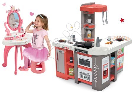Kuchyňky pro děti sety - Set kuchyňka elektronická Tefal Studio 360° XXL Bubble Smoby mrkvová - 48