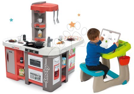 Kuchyňky pro děti sety - Set kuchyňka elektronická Tefal Studio 360° XXL Bubble Smoby mrkvová - 48
