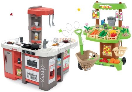 Kuchyňky pro děti sety - Set kuchyňka elektronická Tefal Studio 360° XXL Bubble Smoby mrkvová - 43