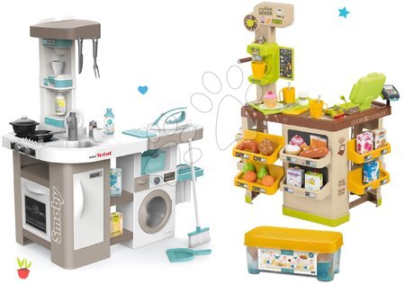 Dječje kuhinje - Set elektronička kuhinja s perilicom rublja i daskom za glačanje Tefal Cleaning Kitchen 360° Smoby