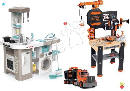 Bucătării de jucărie Smoby de la producătorul Smoby - Set bucătărie electronică cu mașină de spălat și masă de călcat Tefal Cleaning Kitchen 360° Smoby