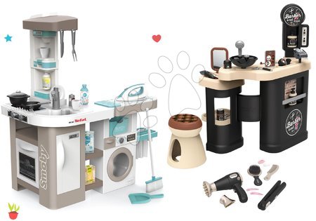 Tefal - Komplet elektronska kuhinja s pralnim strojem in likalno desko Tefal Cleaning Kitchen 360° Smoby