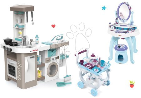 Bucătării de jucărie - Set bucătărie electronică cu mașină de spălat și masă de călcat Tefal Cleaning Kitchen 360° Smoby