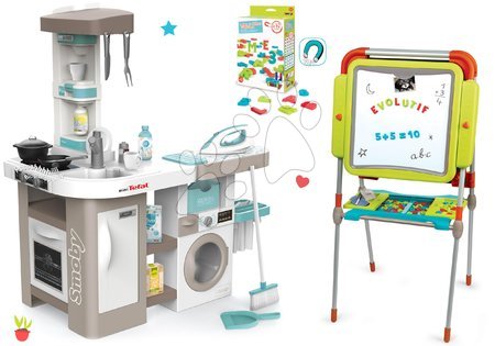 Játékok lányoknak - Szett elektronikus játékkonyha mosógéppel és vasalódeszkával Tefal Cleaning Kitchen 360° Smoby