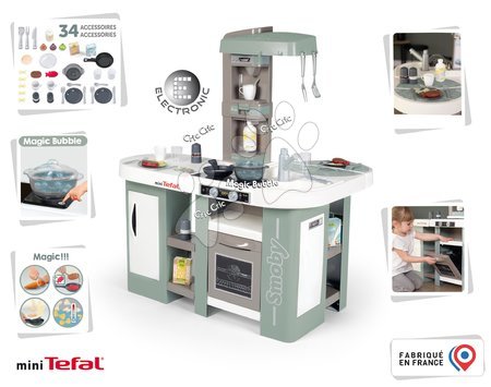 Bucătării electronice de jucărie - Bucătărie electronică cu barbotare în oală Tefal Studio XL Bubble 360° Smoby_1