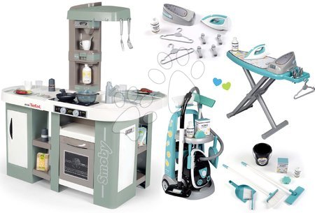 Set kuchynka elektronická s bublaním Tefal Studio Kitchen XL Bubble 360° a upratovací vozík Smoby