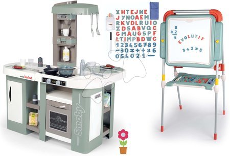 Bucătării de jucărie - Set bucătărie electronică cu bule magice Tefal Studio Kitchen XL Bubble 360° și tablă școlară KidTable Smob